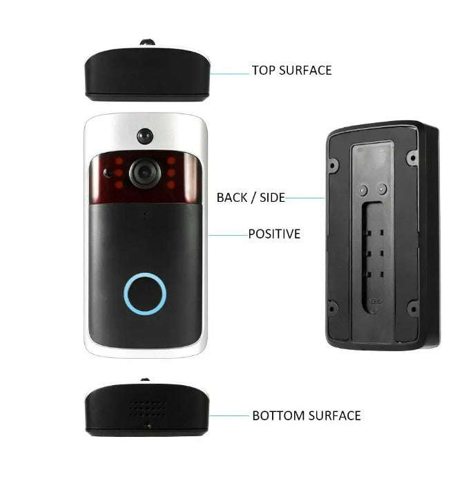 Smart Wireless WiFi Security DoorBell Remote Home Monitoring - Black