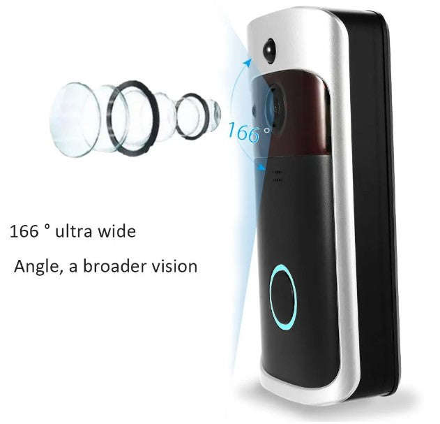 Smart Wireless WiFi Security DoorBell Remote Home Monitoring - Black