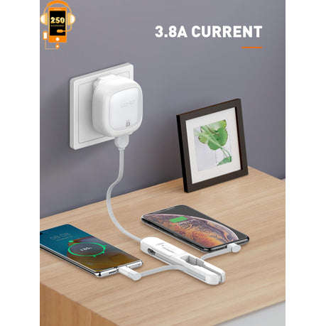 3in1 3.8A Fast Charging Micro Usb/Type-C/Iphone Android - Open Box
