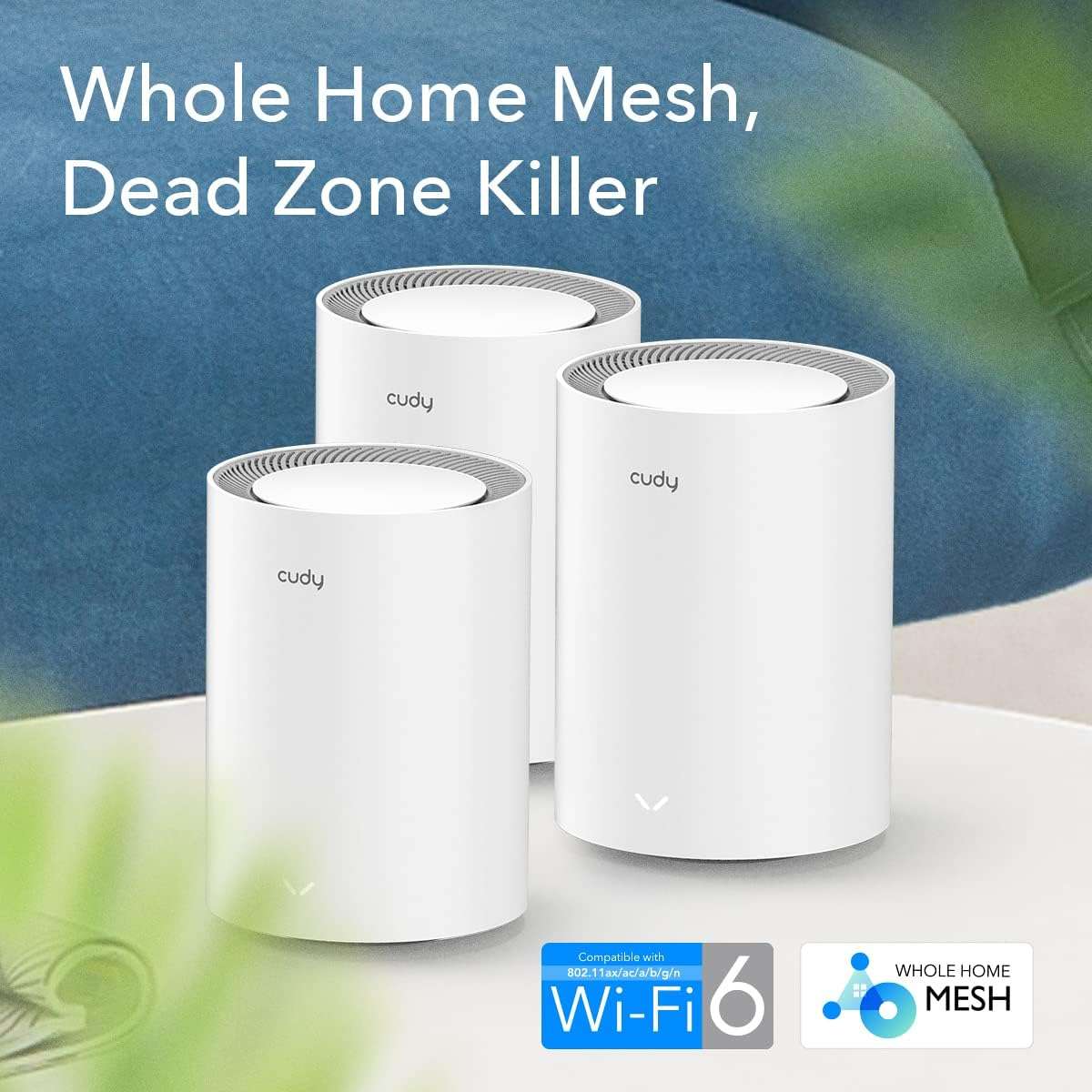 Cudy New WiFi 6 Mesh WiFi, AX1800 Whole Home Mesh WiFi System - Covers up to 5000 Sq. Ft, 5G Giga...