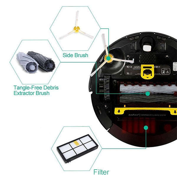 Sweeping Robot Accessories HEPA Filters for iRobot Roomba 8 / 9 Series Brushes Kits