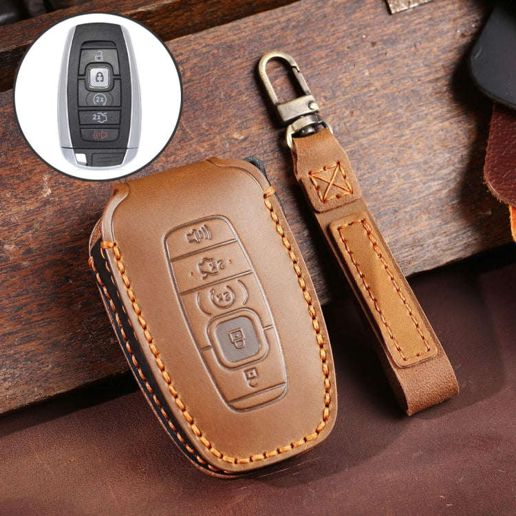 For Lincoln Hallmo Car Cowhide Leather Key Protective Cover Key Case, C224
