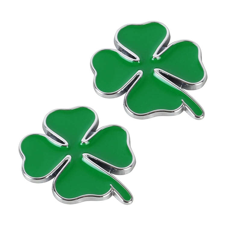 2pcs Four Leaf Clover Luck Symbol Badge Labeling Sticker Styling Car Decoration, Size: 2x2x0.2cm,...