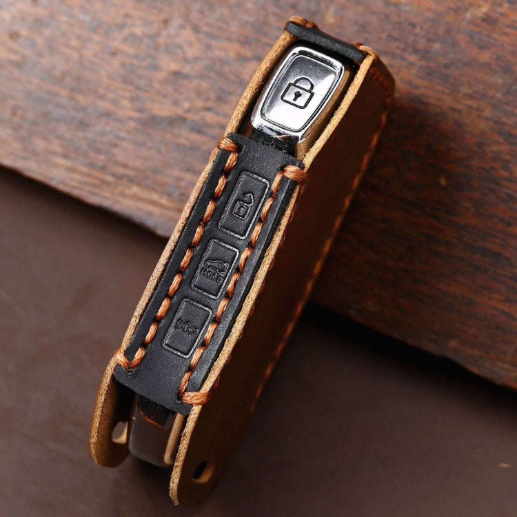 For Kia Sorento Hallmo Car Cowhide Leather Key Protective Cover Key Case, B088