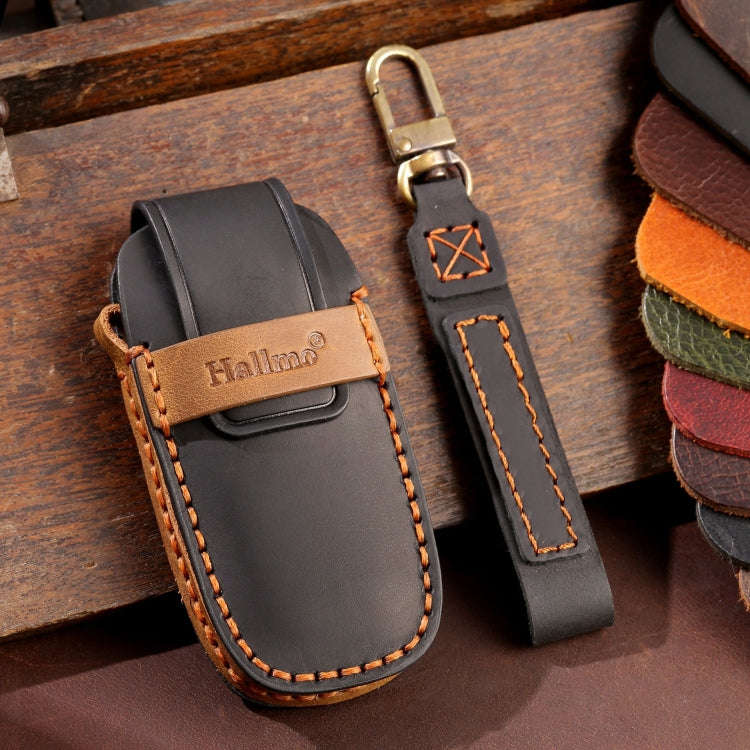 For Nissan Teana / Ariya 2-button Hallmo Car Cowhide Leather Key Protective Cover Key Case, 2-button