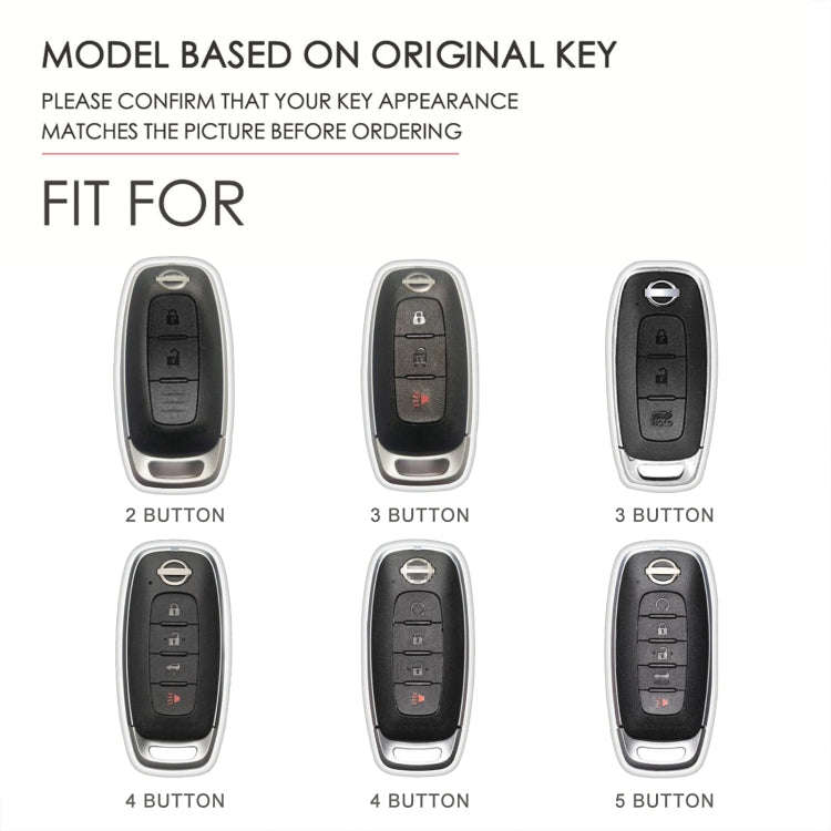 For Nissan Teana / Ariya 2-button Hallmo Car Cowhide Leather Key Protective Cover Key Case, 2-button