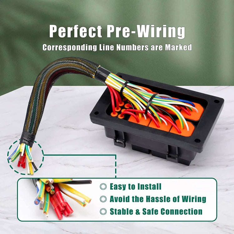 24V 5 Pin Car 6 Slots Waterproof Relay Fuse Box with Cable, 24V 5 Pin