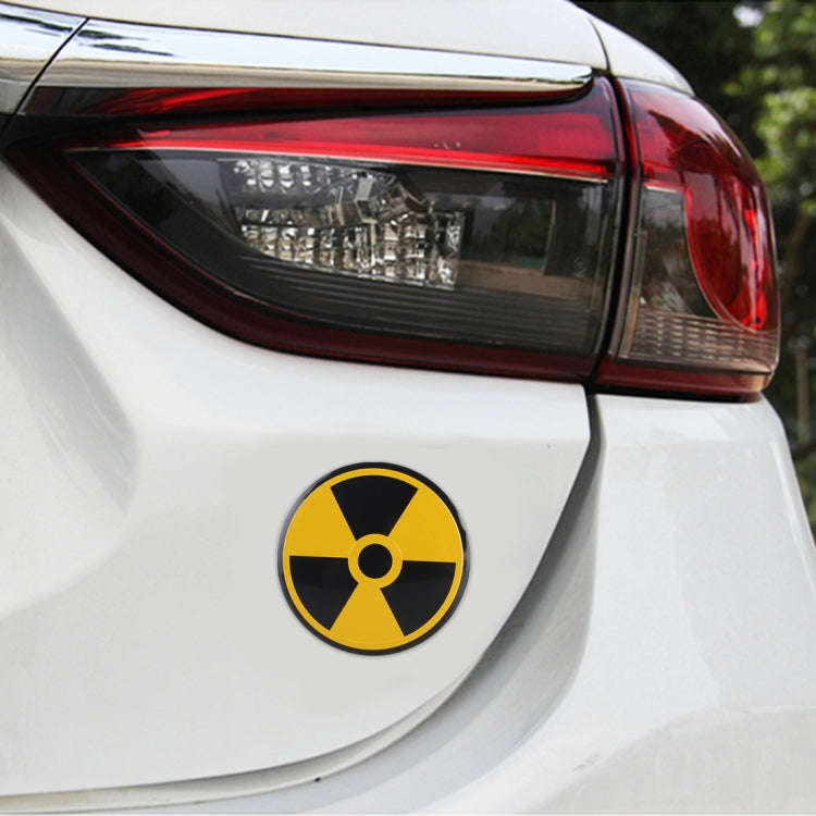 4 in 1 Car Wheel Hub Decorative Sticker, Diameter: 5.8cm, Black + Yellow