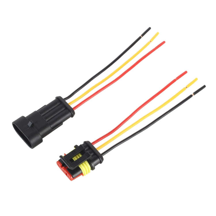 10pcs 2P Car Waterproof Plug Car Connector Plug-In, Length10cm, 3P