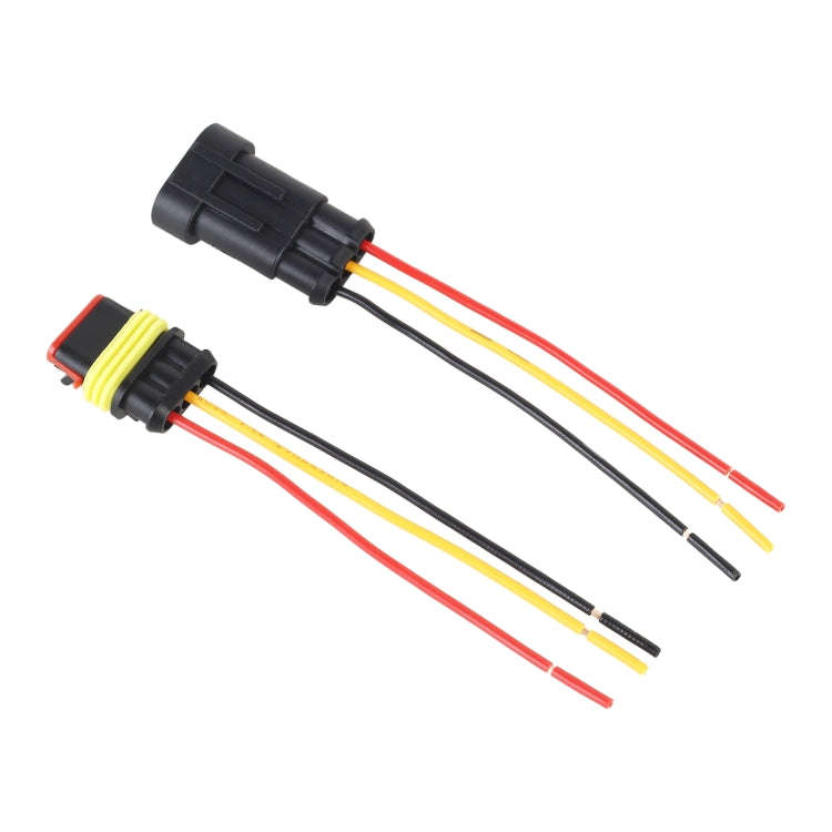 10pcs 2P Car Waterproof Plug Car Connector Plug-In, Length10cm, 3P