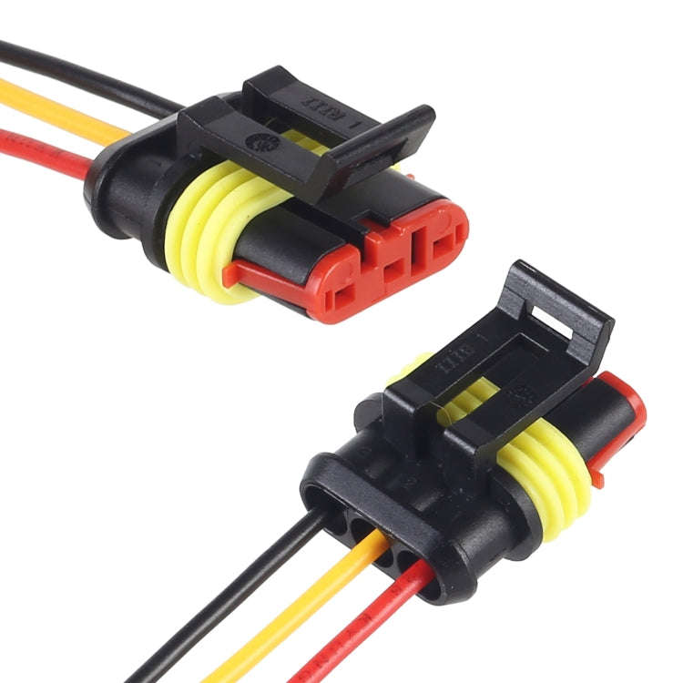 10pcs 2P Car Waterproof Plug Car Connector Plug-In, Length10cm, 3P