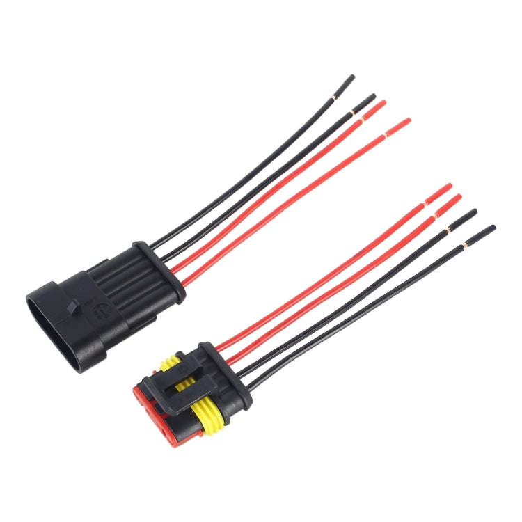 10pcs 3P Car Waterproof Plug Car Connector Plug-In, Length10cm, 4P