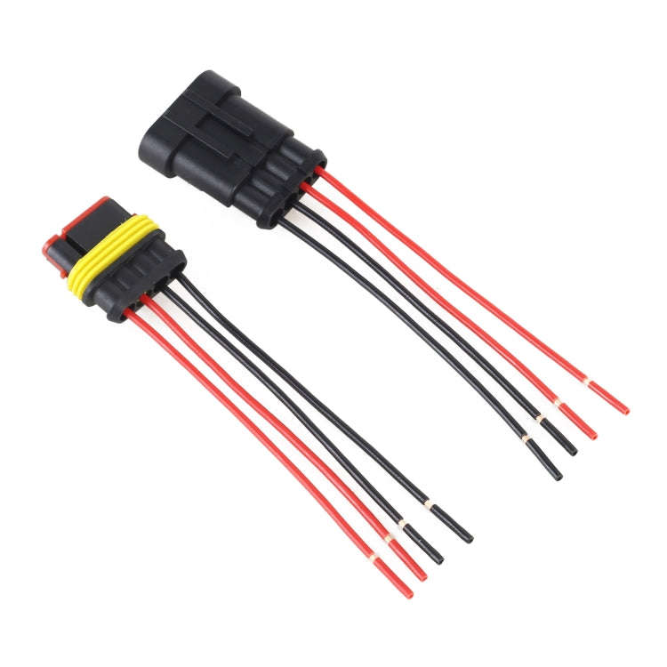 10pcs 3P Car Waterproof Plug Car Connector Plug-In, Length10cm, 4P