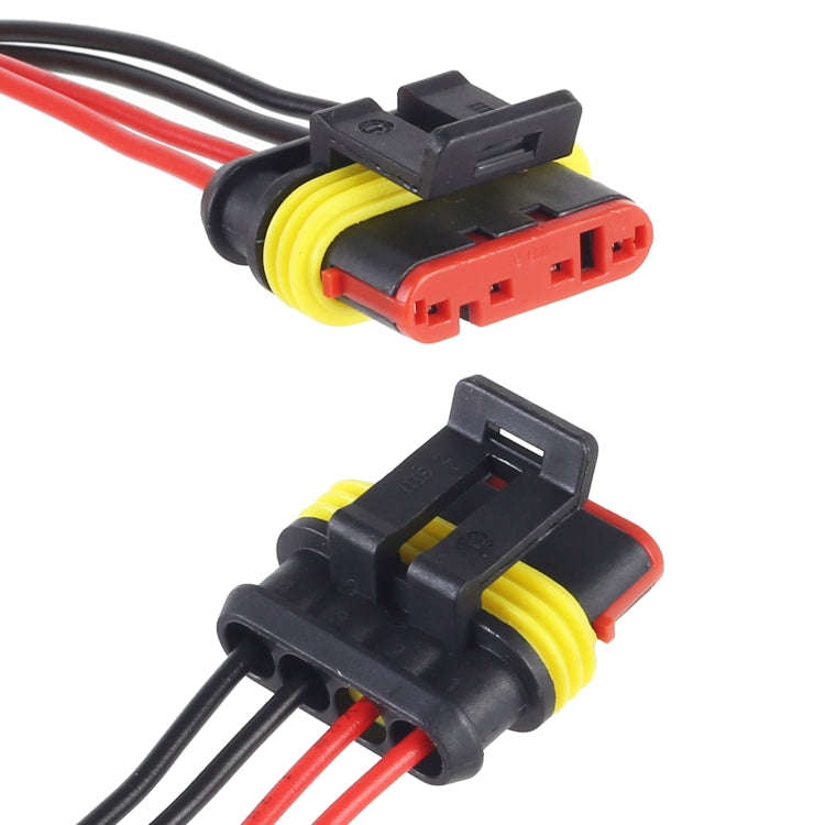 10pcs 3P Car Waterproof Plug Car Connector Plug-In, Length10cm, 4P