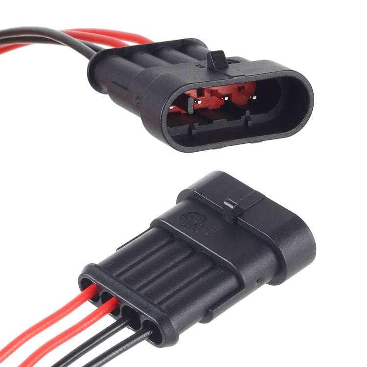 10pcs 3P Car Waterproof Plug Car Connector Plug-In, Length10cm, 4P