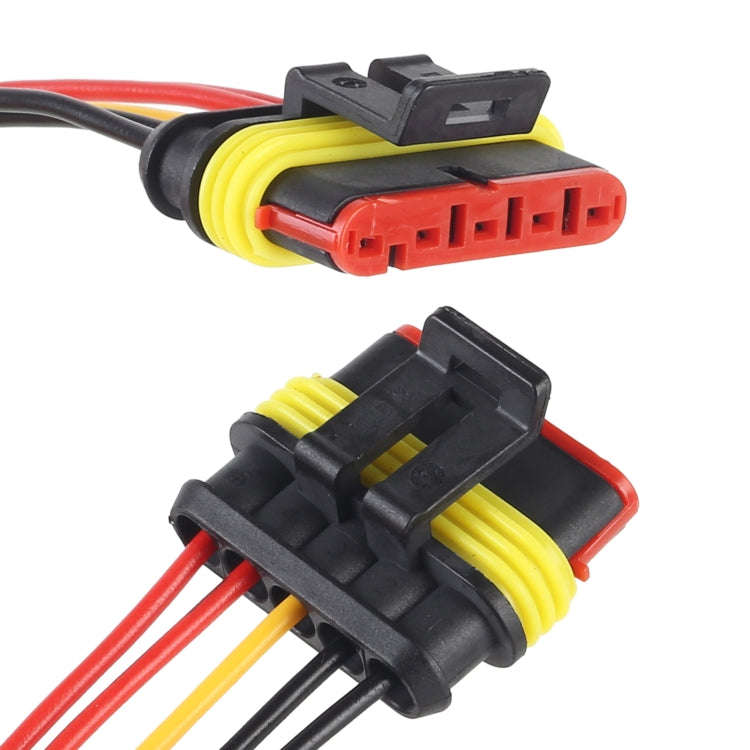 10pcs 4P Car Waterproof Plug Car Connector Plug-In, Length10cm, 5P