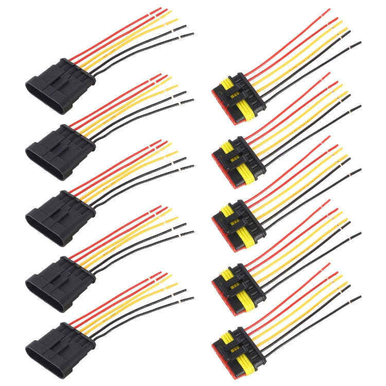 10pcs 5P Car Waterproof Plug Car Connector Plug-In, Length10cm, 6P