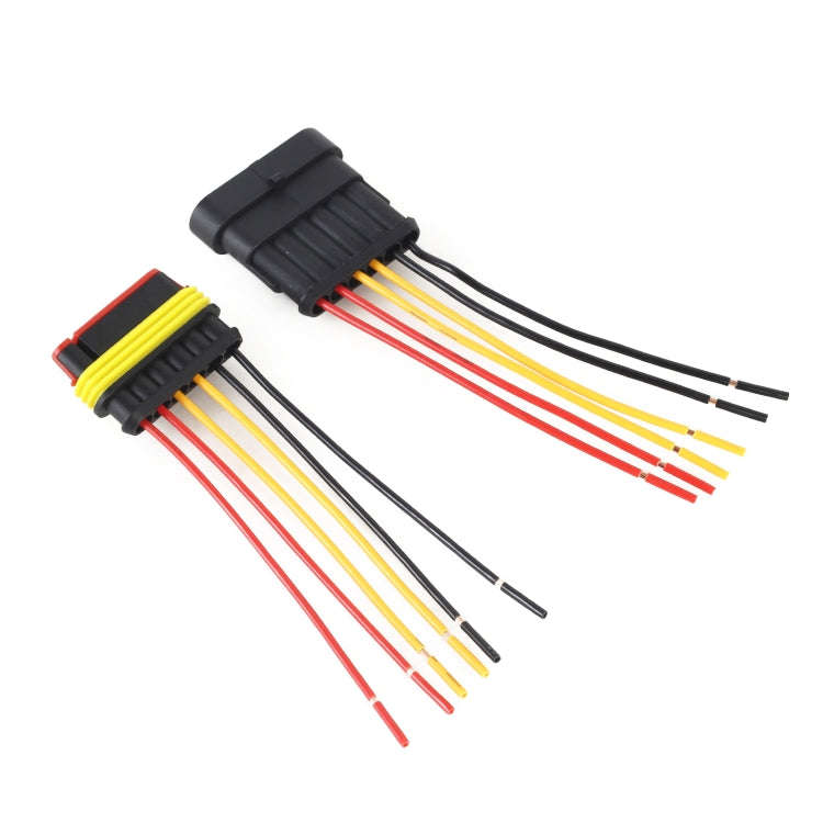 10pcs 5P Car Waterproof Plug Car Connector Plug-In, Length10cm, 6P