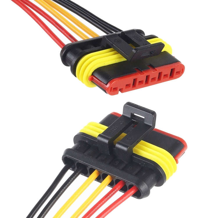 10pcs 5P Car Waterproof Plug Car Connector Plug-In, Length10cm, 6P