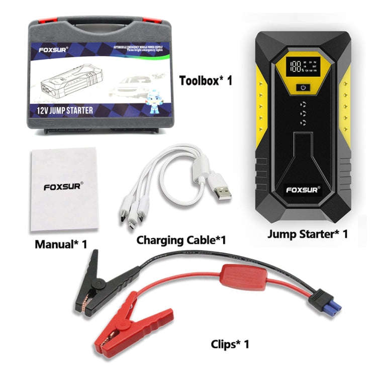 FOXSUR FJS-600 Car Multifunctional Emergency Start Power Supply, FJS-600