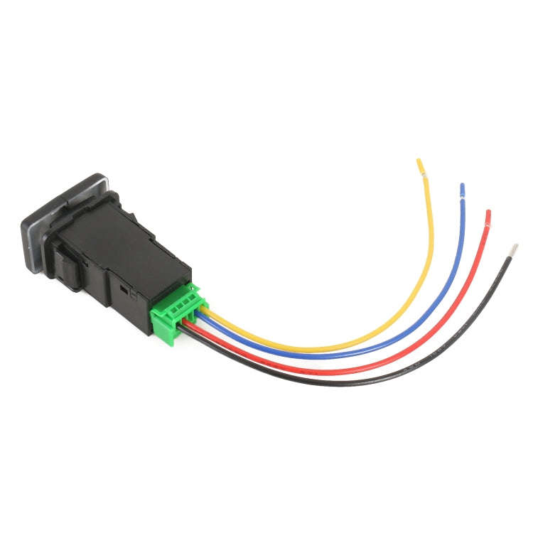 TS-202 For Toyota Blue-green Light Car Small Dual Control Switch with Lock, with Lock 5