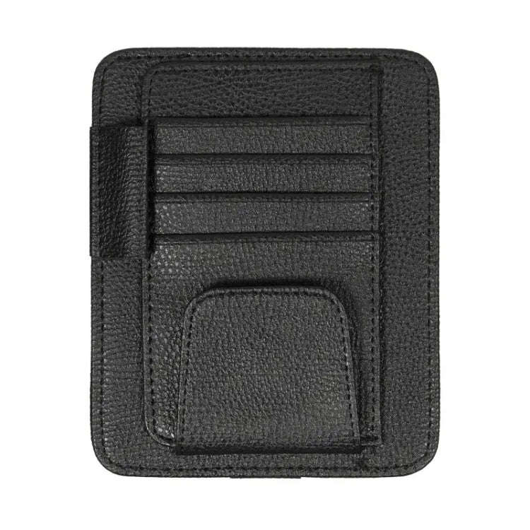 Multifunctional Car Litchi Pattern Glasses Holder Sun Visor Bill Holder, Glasses Holder