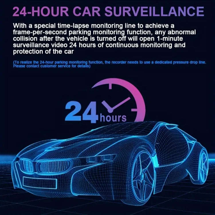 3.16 inch 1080P HD Night Vision Front and Inside Dual Lenses Driving Recorder, Front and Inside D...