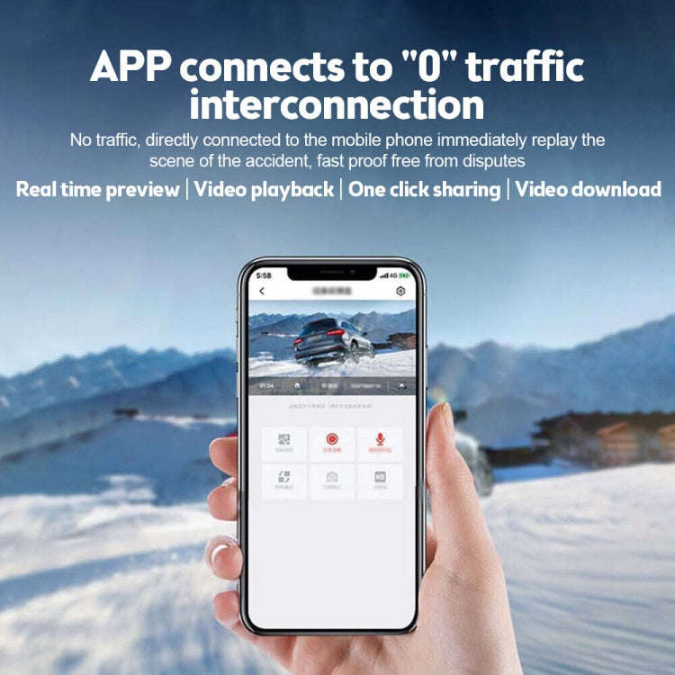 Car 1080P HD WiFi Driving Recorder, Supports Mobile APP Link & Automatic Loop Recording, Car WiFi...