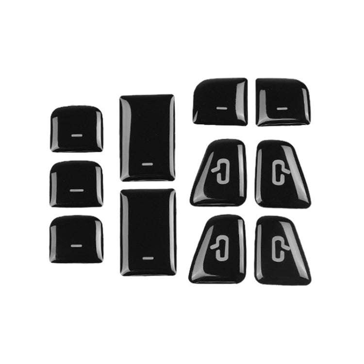 For Tesla Model 3 / Y 11pcs / Set Car Window Lift Button PU Adhesive Decorative Sticker, Window L...