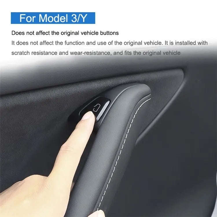 For Tesla Model 3 / Y 11pcs / Set Car Window Lift Button PU Adhesive Decorative Sticker, Window L...