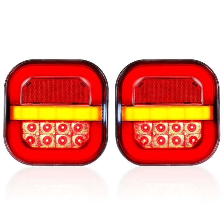 2pcs 12-24V 28LEDs Square Trailer Taillight, 12-24V
