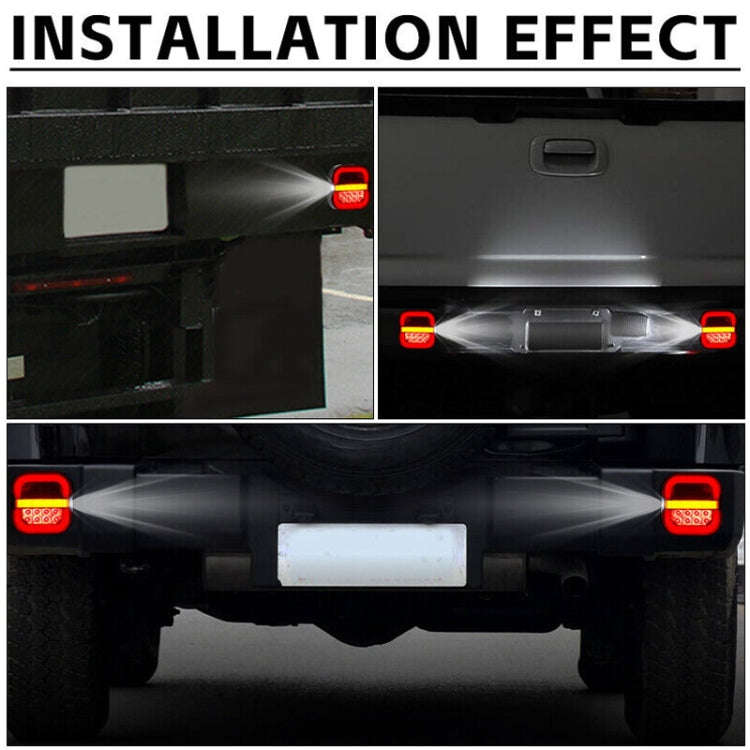 2pcs 12-24V 28LEDs Square Trailer Taillight, 12-24V