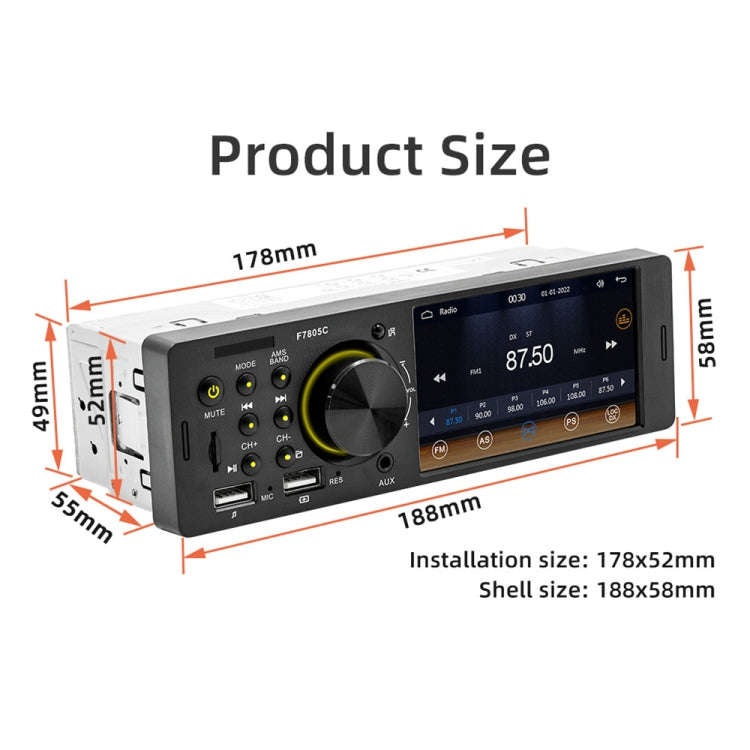 4 inch 800x480P Car Radio Receiver MP5 Player, Support FM & Bluetooth & SD Card with Remote Contr...