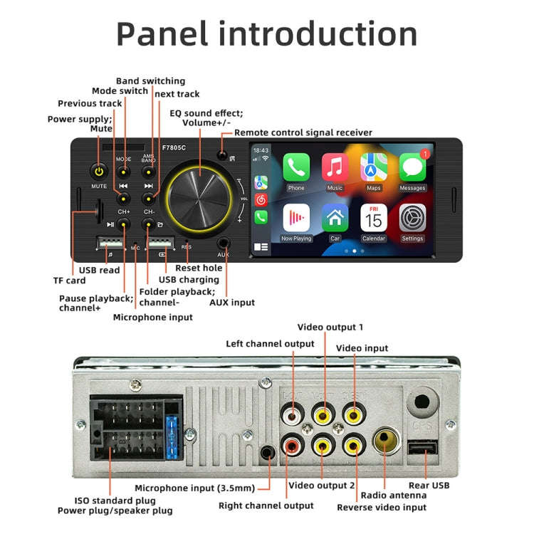 4 inch 800x480P Car Radio Receiver MP5 Player, Support FM & Bluetooth & SD Card with Remote Contr...