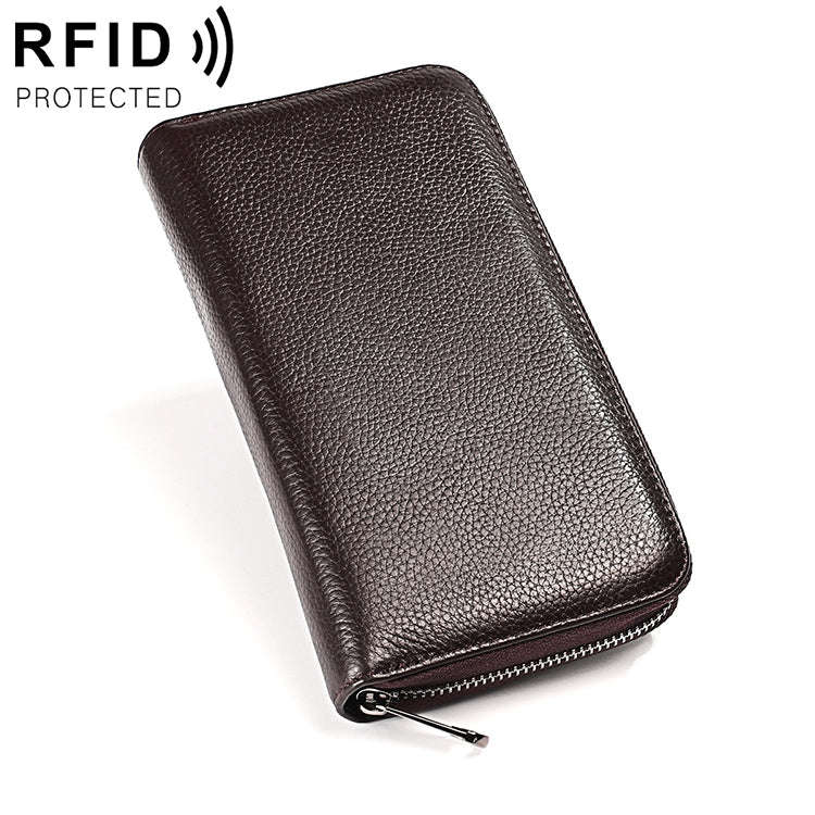 KB196 Top-grain Leather Large Capacity Multi-function 36-Bit Anti-magnetic RFID Organ Card Packag...