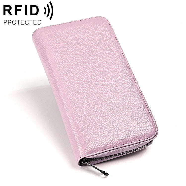 KB196 Top-grain Leather Large Capacity Multi-function 36-Bit Anti-magnetic RFID Organ Card Packag...