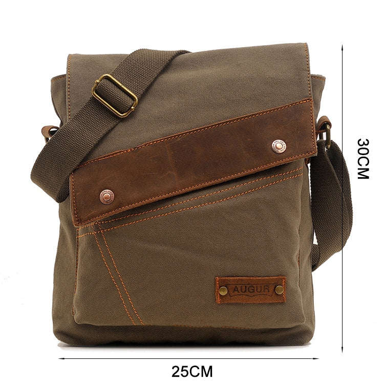 AUGUR 9088 Retro Vertical Style Canvas Shoulder Messenger Crossby Bag