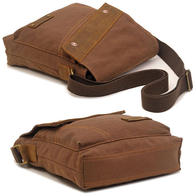 AUGUR 9088 Retro Vertical Style Canvas Shoulder Messenger Crossby Bag