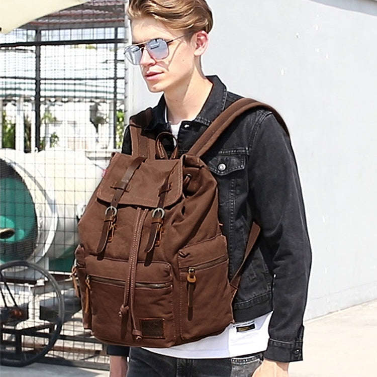 AUGUR 1039 Large Student Retro Canvas Backpack Shoulders Laptop Bag, 1039 Large