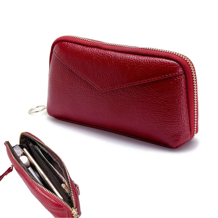 2-Folding Square Genuine Leather Handbag