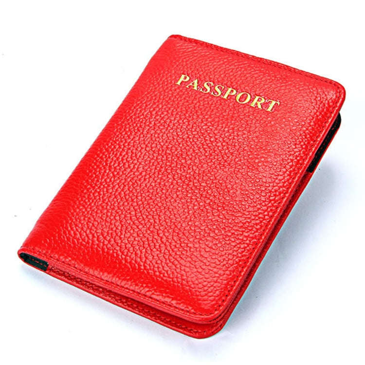 Litchi Texture Multifunctional Genuine Leather Passport Package for travel