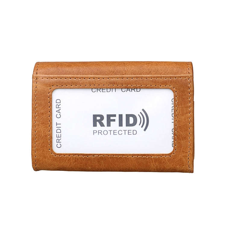 KB171 Antimagnetic RFID Crazy Horse Texture Leather Card Holder Wallet for Men and Women