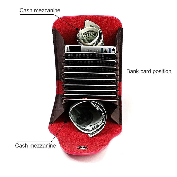 KB187 Litchi Texture Leather Large-capacity Card Holder Wallet