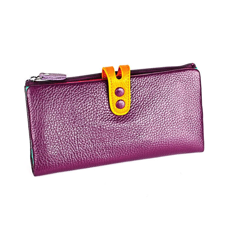 3572 Litchi Texture Leather Zipper Lady Wallet Large-capacity Purse