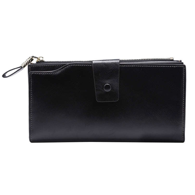 8236 Antimagnetic RFID Multi-function Oil Wax Leather Lady Wallet Large-capacity Purse