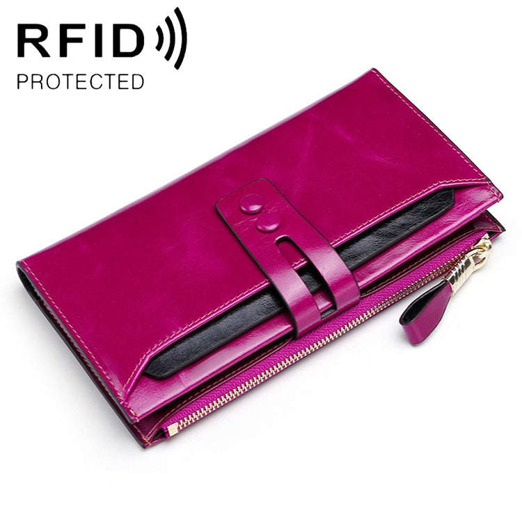 8239 Antimagnetic RFID Multi-function Leather Lady Wallet Large-capacity Purse with Detachable Ca...