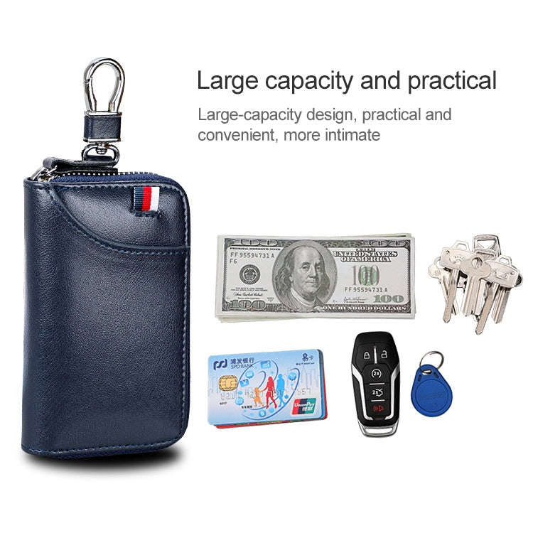 9102 Multi-function Waist Hanging Leather Zipper Wallet Keys Holder Bag