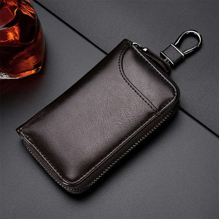 9105 Waist Hanging Large-capacity Zipper Leather Keys Holder Bag Multi-function Wallet