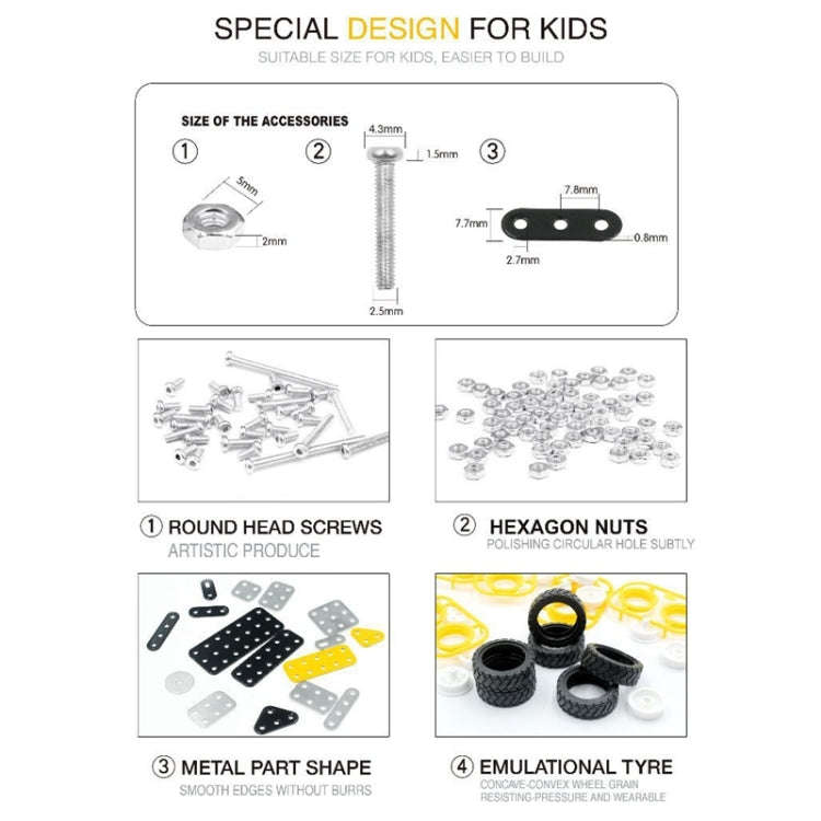 MoFun SW-008 332 PCS DIY Stainless Steel Car Loader Assembling Blocks, SW-008 Car Loader
