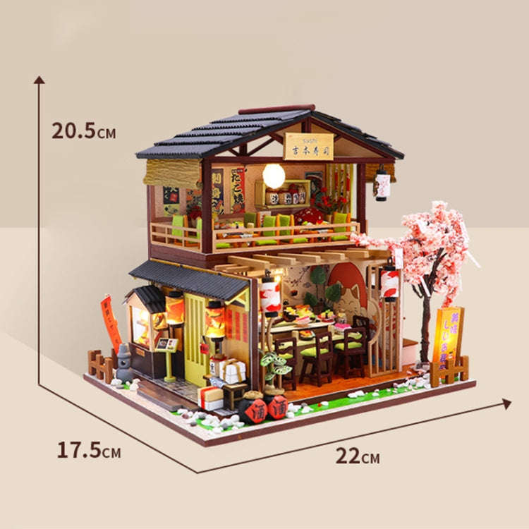 Creative DIY Assembled Model House Japanese Sushi Restaurant Birthday Gift
